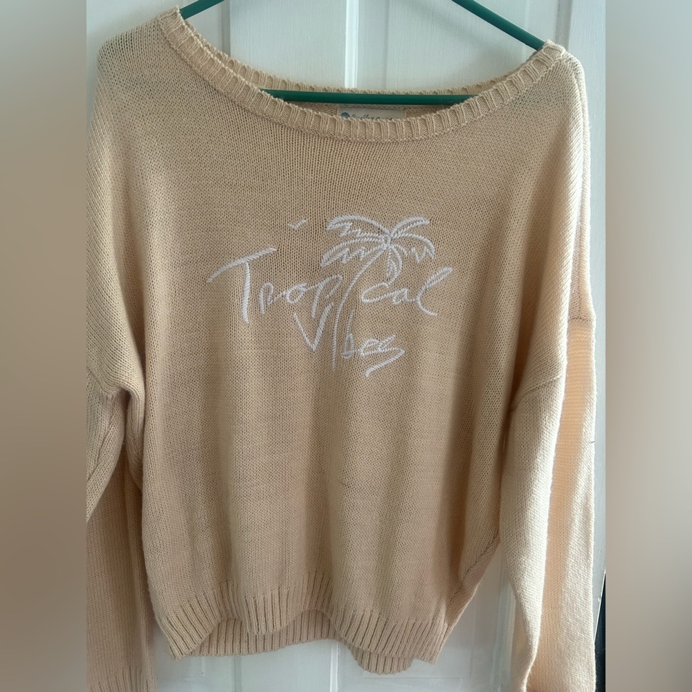 Tropical Vibes Women's Cream Sweater